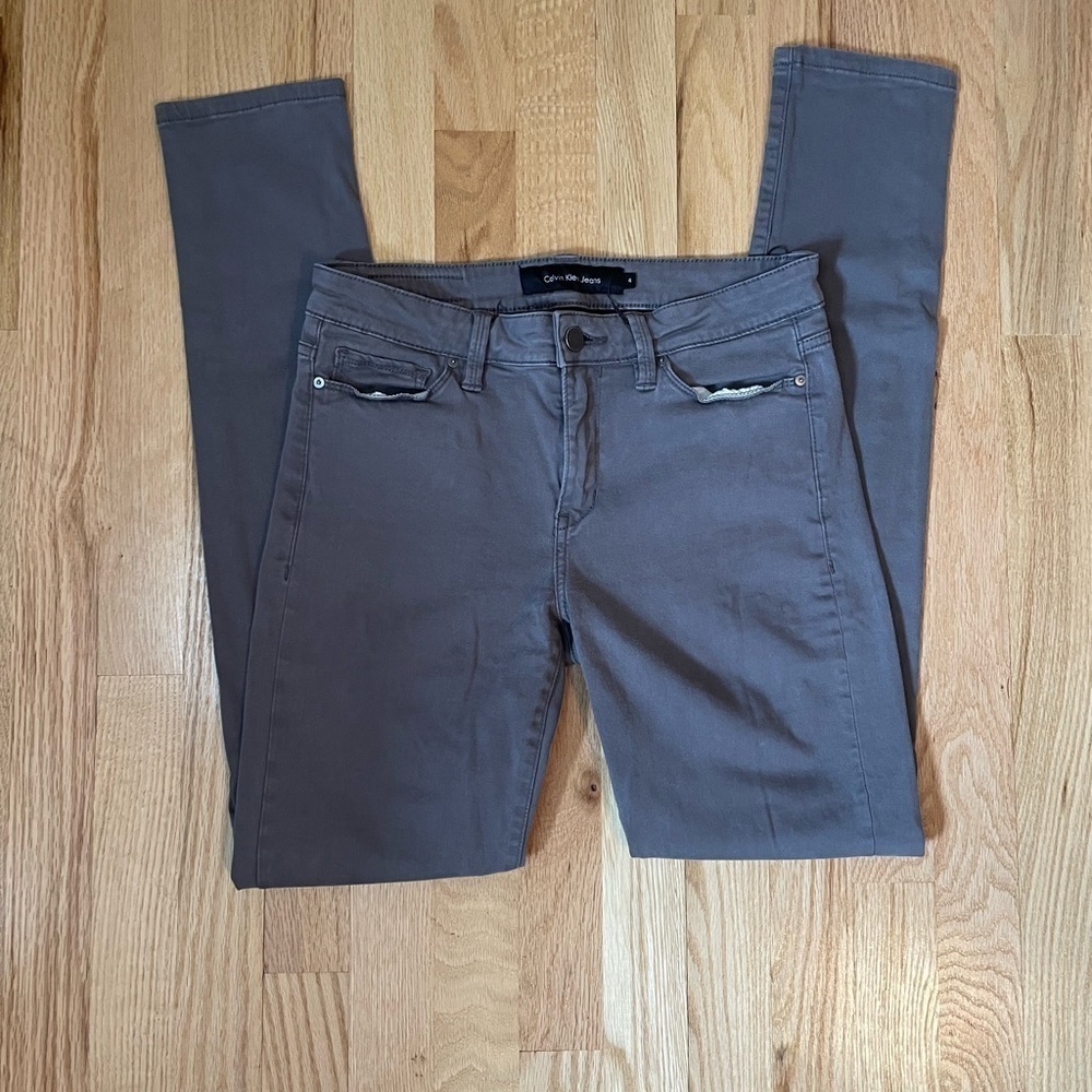 Calvin Klein Women's Skinny Jeans Gray, Size 4 Tall